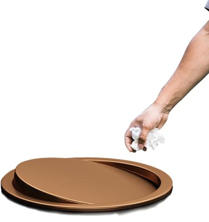 Built-in Flaps Waste Lid，220mm、240mm、290mmStainlessCan Round Hidden Waste Bin Balance Swing Flap Lid for Installation in Washbasin Or Worktops Laundry Hole(Rose Gold,290mm)