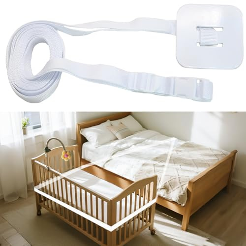 Cinghia culla co-sleeping 6 m – Cinghia fissaggio lettino neonato per avvicinare la culla al letto dei genitori, fascia per unire materassi letto matrimoniale Gurt