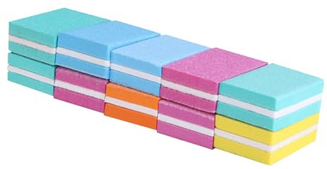 WESIEVYA Set 10 Pezzi Lime per Unghie in Spugna Quadrate Multicolore, Strumento Leggero per Manicure, Raspa per Unghie Portatile per Levigatura Art Professionale Colore Colore Casuale