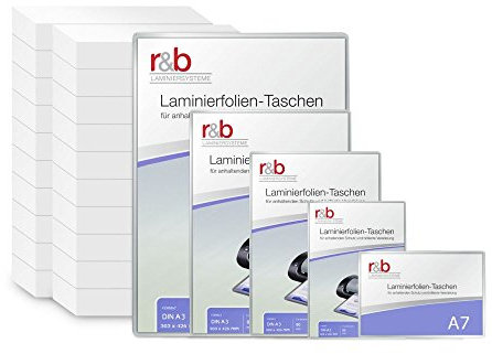 100 Stück ALLE STÄRKEN ALLE GRÖßEN - PREMIUM Qualitäts - Laminierfolien aus BESTER Verarbeitung - A5 (154 x 216 mm) in 2x 80 MIC, OHNE WASSERZEICHEN - Wasserfest, unzerreißbar in Glänzend