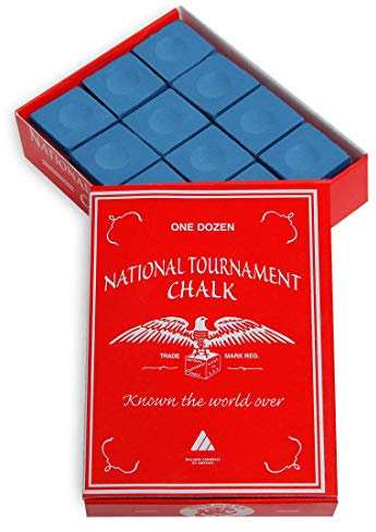 Silver Cup National Tournament Pool cue Billiard Premium Chalk - ONE Dozen (Blue)
