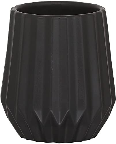 Sealskin Arte Porte Brosse à Dents, Support pour Brosse à Dents et Porte Dentifrice, Accessoire de Salle de Bain en Céramique à Dents Électrique pour Le Plan de Travail, Noir