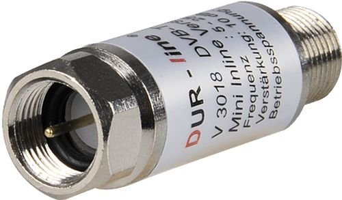 DUR-line V3018 Mini amplificateur en ligne 18 dB pour satellite et DVB-T2 5-2500 MHz