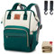 Rucksack Mamma Multifunktion, Wickelrucksack für Neugeborene, wasserdichter Rucksack für Mama, große Tasche Nappy Oxford mit Wickelunterlage 70 x 50 cm, inklusive 2 Haken für Kinderwagen (Grün Weiß)