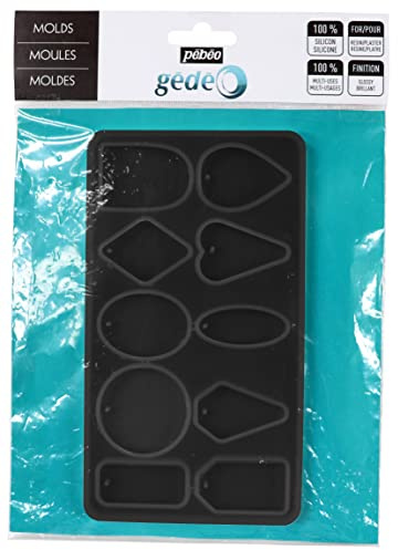 Pébéo Gédéo Silikonform N°1 mit Diversen Geometrischen Formen - Glänzendes und Glattes Finish - Selbst Entformbar - Ideal für Kleine Objekte - Für Epoxidharz, Resin, Gießharz