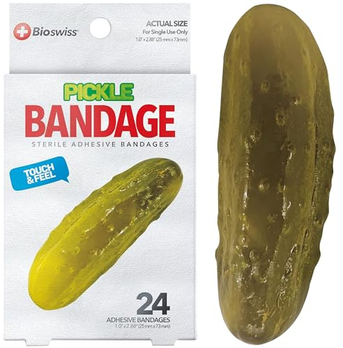 BioSwiss Bandages, Pickle Shaped Self Adhesive Bandage Set, Latex Free, Sterile Wound Care, 24 Count