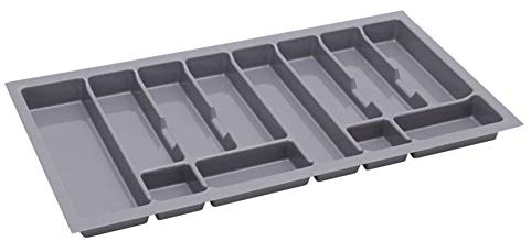 Alusfera Besteckkasten für Schubladen 90 cm – Schubladen Organizer mit Fächeraufteilung – Hochwertiger Schubladen Organizer Küche für Mehr Ordnung – Anpassbar und leicht zu reinigen - 830x430mm Silber