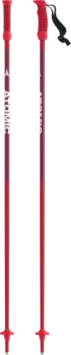 ATOMIC AMT Jr Ski Poles, 3-Star Aluminium Ski Poles, Ergonomic JR Handle on Pole, Children’s Elastic Hand Strap, Poles with 50-mm Pole Baskets