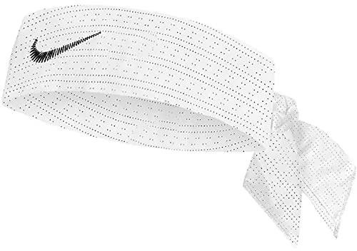 Nike M Dri-Fit Head Tie Terry Stirnband aus Polyester und Elasthan in der Farbe White-Black, N.100.3466.101.OS