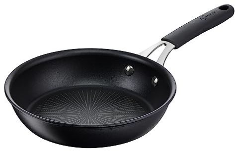 Lagostina Tempra, Padella 26cm con Rivestimento in Titanium Antiaderente Antigraffio, Fondo in Acciaio Inox, Manico Rivettato in Acciaio e Silicone, per Tutte le Fonti di Calore Inclusa Induzione