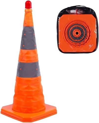 Cono de Seguridad Plegable Cono de tráfico Pop Up Cono de estacionamiento de Carretera Cono de Seguridad (1, 70cm)
