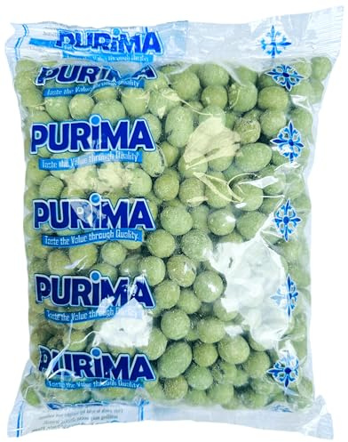 Wasabi Peanuts 1kg – Green Japanese Horseradish Flavoured Crispy Crunchy Coated Peanut Crackers Hot Spicy Strong Flavour Pea nuts Penuts Snack Bulk Nut Snacks (Packaging May Vary) Vegan PURIMA