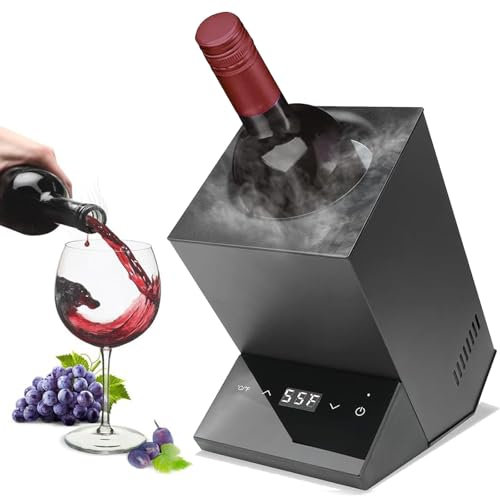 DDZJTPP Raffreddatore Vino Elettrico, Botte Vino Ghiacciato a Temperatura Costante Intelligente da 5~18 ℃,Refrigeratore per Bottiglie Vino E Bevande con Display LED Secchiello per Ghiaccio,Black