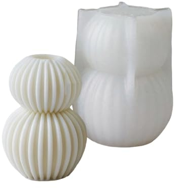 Molde de vela de esfera redonda inspirado en rayas, molde de vela con forma de esfera a rayas para proyectos artísticos y estilo del hogar