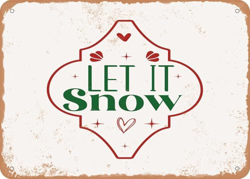 Blechschilder Let It snow - 3 - Vintage Look Sign sprüchen wandkunst home deko