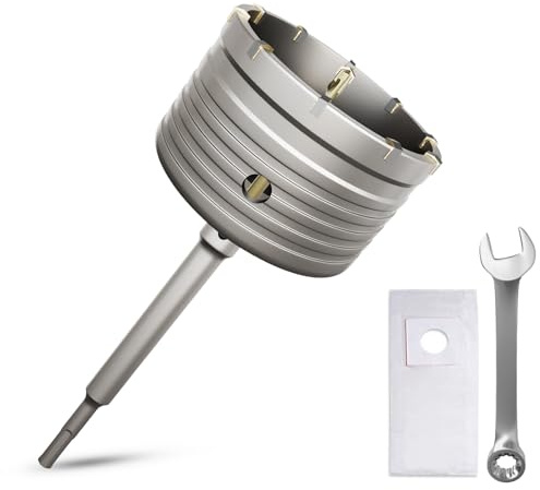 Corona de perforación de 110 mm, rosca SDS Plus, adaptador de 220 mm y broca de centrado, con llave y bolsa de protección contra el polvo, sierra perforadora de pared para mampostería, piedras