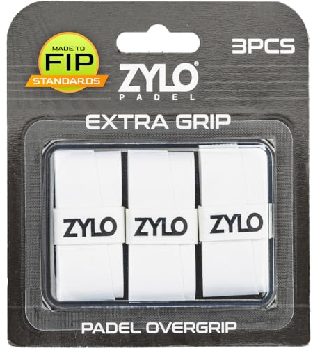Zylo Padel Overgrip - Premium Non-Slip Grip for Padel & Tennis Rackets, Moisture-Wicking, Durable & Comfortable, Easy to Apply (Pack of 3) - Padel, Tennis & Squash Racket Grip Tape
