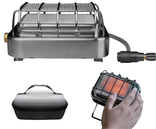 Riscaldamento da campeggio, in acciaio inox 2 in 1, riscaldatore portatile per esterni | Per uso all'aperto durante le escursioni sulla terrazza in garage durante la pesca e l'osservazione della fauna