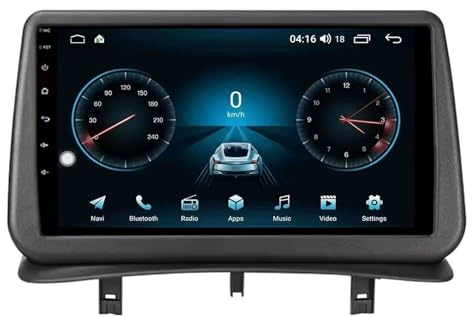 Autorradio Android 14 para Renault Clio 3 2005-2014 Unidad Principal de 9 Pulgadas con Pantalla táctil GPS Bluetooth WiFi FM cámara de Marcha atrás (4G+32G).