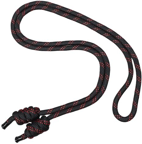 KICHOUSE Fitness Rope Flow - Vävd flätad hopplina för gymträning - 4,4 m fitnessövningsflödesrep för inomhus- eller utomhusbruk, svart