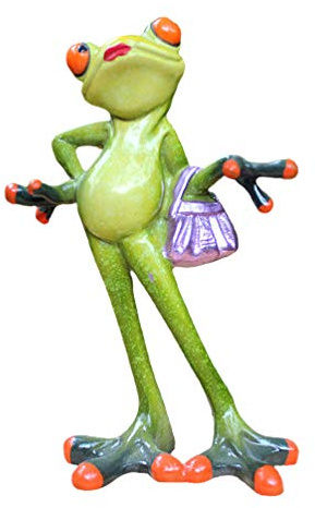 NUOBESTY Frog Figures Statue with Bag Resin Frog Ornament Garden Figure Decorative Figure Pond Decoration Frogs Garden Gnomes for Outdoor Balcony Birthday Wedding Halloween Party Table Decoration