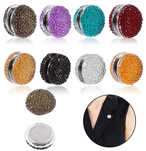 Mardatt 8Pcs Hijab Magnetic Pins, Colorful Round Magnetic Hijab Pins Multi-Use Strength Hijab Pins Magnets Hijab Pins Buttons for Women Clothes Scarves