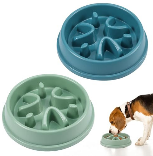 2 Stück Anti Schling Napf Hund, 21X4,5cm Antischlingnapf Hunde Slow Feeder Hund Langsame Fressen Futternapf für Kleine Bis Mittel Große Hunde Katze