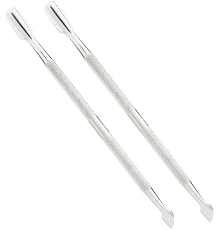Inge Cuticle Pusher Tool, Professional Stainless Steel Nail Scraper & Cuticle Remover, Double-Sided Cuticle Tool for Gel Nail Removal & Cleaning, Durable Manicure Tool for Home & Salon Use - 2 Pack