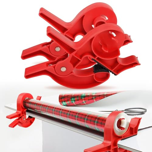 Wrapping Paper Cutter & Dispenser,Gift Wrap Holder with 2 Tapes | Tabletop Christmas Gift Wrap Cutter,Gift Wrapping Paper Cutter Fits Any Size Rolls for Christmas,Birthday,Gift Packaging