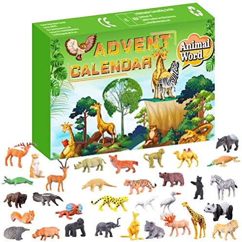 Calendario 'avvento con Animali per Bambini, Ragazzi e Ragazze, Figure di Animali Natalizi, Giocattoli, Calendari 'avvento, Collezione di Animali con Conto Alla Rovescia (Come