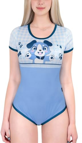 LittleForBig sidensparkdräkt Onesie pyjamas bodysuit – liten blå sparkdräkt bodysuit, blå, 4XL