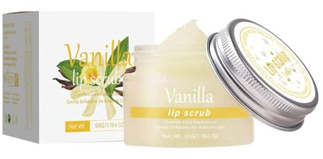 Lip Peeling,Lip Scrub,Lip Scrub Nourishing Cream,pflegendes Lippenpeeling,Lippenpeeling zur Entfernung abgestorbener Haut&Intensive Lippenreparaturbehandlung,Schälende Lippenmaske (50G, Vanille)