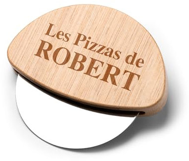 Coupe Pizza Bambou & Inox personnalisé (RONY)
