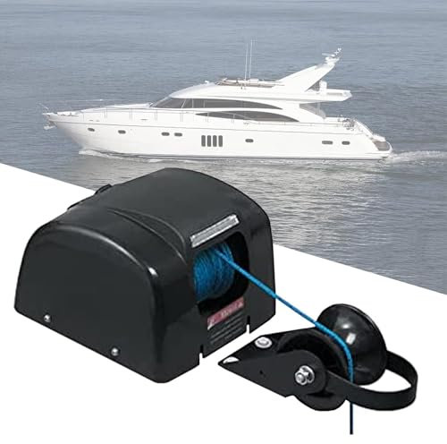 Electric Anchor Winch 12V 45 Lbs Windlass Kit with Remote Control and 100ft Nylon Rope for Fishing and Pontoon Boats