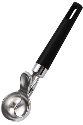 Cuchara para helado, porción de galletas con mango antideslizante, cortador de bolas de acero inoxidable con mango antideslizante para frutas, postres, albóndigas, panaderías, dulces, cocinas,