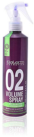 SALERM - Spray Voluminizador Cabello - Pro Line Volume Spray 02-250ml - Cabellos Blancos - Levanta la Raíz y Aporta Volumen - No Apelmaza - con Pigmento Violeta Azulado para Neutralizar Reflejos