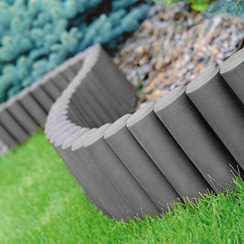Parkland® Palisade Lawn Edge Plant Border Path Garden Edging Fencing Plastic (1 Set of 8 (2.2m), Grey)