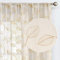 TOPICK Sheer Vorhang Voile Stangedurchzug Blätter Stickerei Gardine Transparent Beige Blatt Vorhänge Gaze Paarig für Wohnzimmer Schlafzimmer 140Bx225H(cm) 2er Set