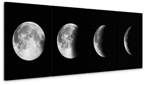 murando - Quadri Moderni Acustici Soggiorno, Moon Phases Minimal, 160x60 cm