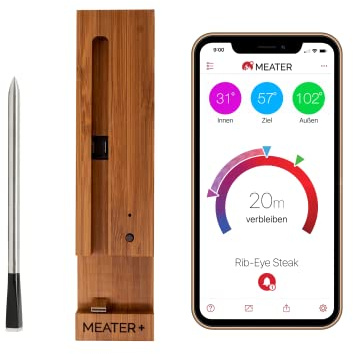 MEATER Plus Brown Sugar | The Ultimate Wireless Smart Meat Thermometer with 50 m Range | For Oven, Grill, Pan and Rotisserie | Perfect Meat Enjoyment via App