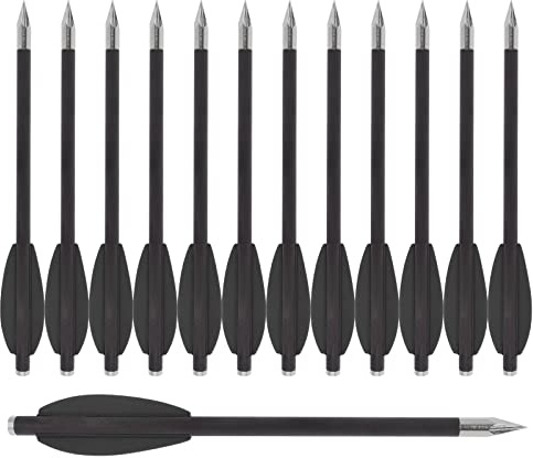 NIKA ARCHERY 12 Pezzi 6.3 Frecce per Balestra a Pistola in Carbonio Frecce da Caccia per 50-80lbs Pistola Balestra Precisione Tiro al Bersaglio Pratica Piccola Caccia