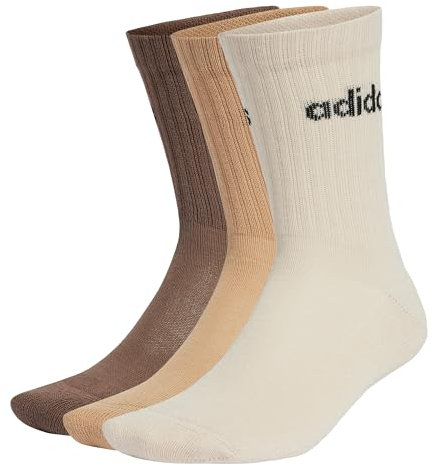 adidas Unisex Linear Crew Cushioned Socks 3 Pairs, WONDERWHI/MAGBEI/EARSTR, 6.5-8