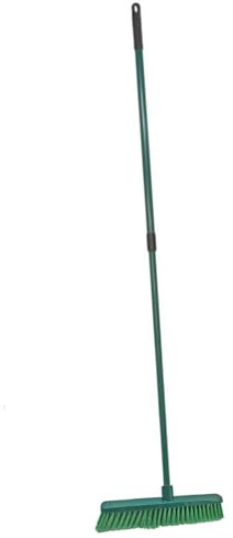 Acan Tradineur Balai de jardin avec manche extensible, fer et plastique résistant, manche télescopique, poils souples, balayage patio, terrasse, 87-150 x 39 x 4 cm