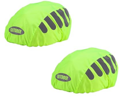 Regenschutz für Fahrradhelm Helmet Raincover Helmschutz Atmungsaktiver und Wasserfester Helmüberzug Reflektierende Fahrrad Regenhaube Universal Helm Überzug (Z-Grün/Grün)