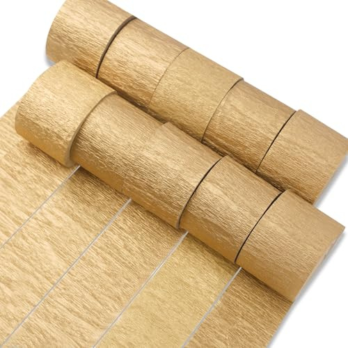 PartyWoo Gold Crepe Paper 10pcs 820 FT Metallic Gold Streamers