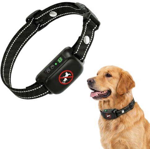 XXHUO Collier Anti Aboiement Chien sans Choc, Rechargeable et Étanche IP67, 4 Modes Son et Vibration, Sensibilité Réglable pour Petit Moyen Gros Chien