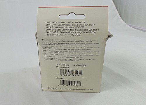 Canon WC DC58 Wide-angle Conversion Lens for PowerShot G1, G2, 90IS