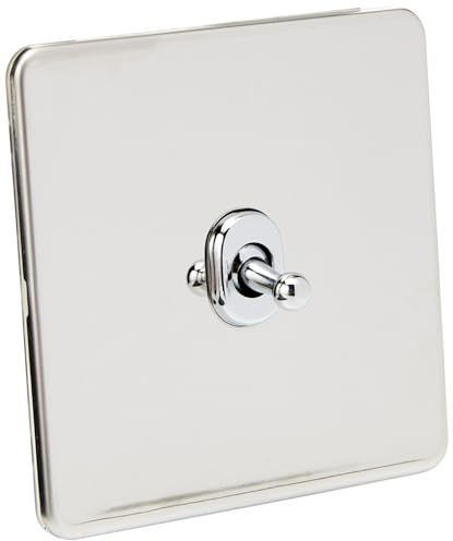 Knightsbridge SF1TOGPC Screwless 10A 1G 2-Way Toggle Switch - Polished Chrome