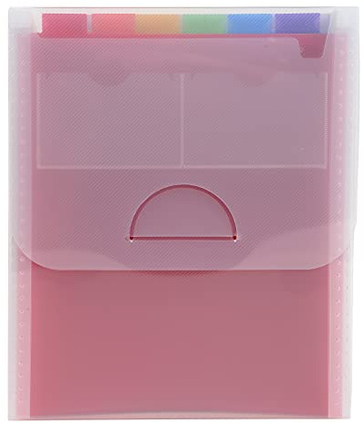 Exacompta - Ref 55798E - 1 vertikal transportväska i kristall - lock och foder i PP - med 2 etiketthållare på framsidan - 6 fack - storlek 25,5x30,5cm - för A4 - färg kristall