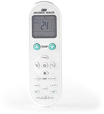 Nedis Universal Air Conditioner Remote Control, Compatible with 1,000+ Models, Auto-Search, LCD Display, Timer